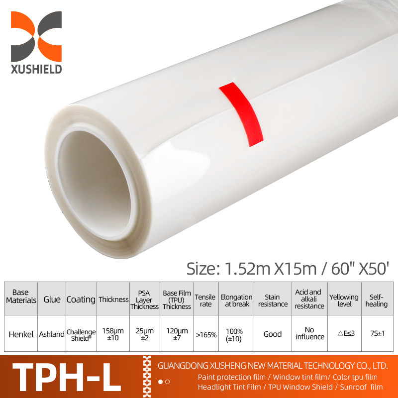 XUSHIELD 7 মিলি 6 মিলি পিপিএফ ফিল্ম অ্যান্টি স্ক্র্যাচ স্বয়ং নিরাময় পিপিএফ টিপিএইচ গ্লস ক্লিয়ার কার বডি পিপিএফ পেইন্ট প্রোটেকশন ফিল্ম