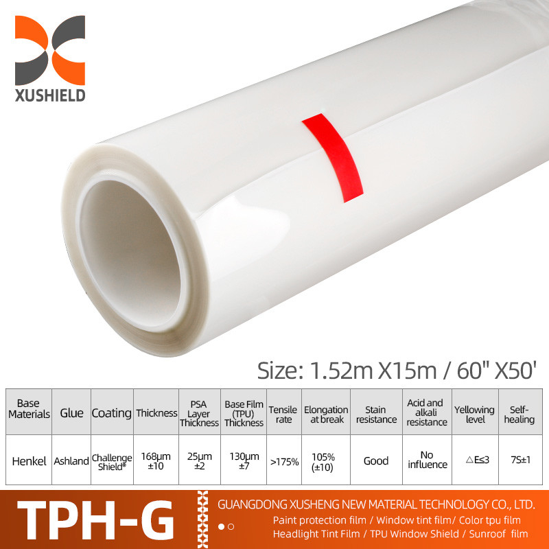 XUSHIELD 7 মিলি 6 মিলি পিপিএফ ফিল্ম অ্যান্টি স্ক্র্যাচ স্বয়ং নিরাময় পিপিএফ টিপিএইচ গ্লস ক্লিয়ার কার বডি পিপিএফ পেইন্ট প্রোটেকশন ফিল্ম
