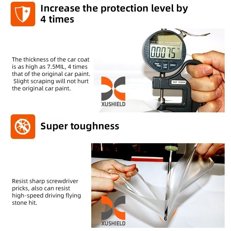 কালো টিপিএইচ/টিপিইউ পিপিএফ প্রোটেকশন ফিল্ম অটোমোবাইলের জন্য 5-8 বছর বহিরঙ্গন